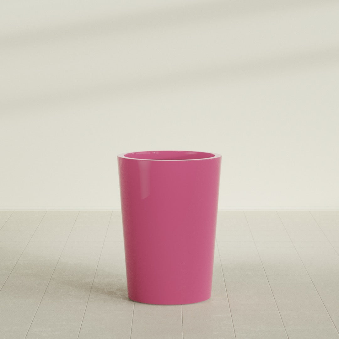 Tegel Large Round Fiberglass Planter - 22 in x 22 in x 30 in - Gloss Pink Violet - Gloss Pink Violet,22 in x 22 in x 30 in