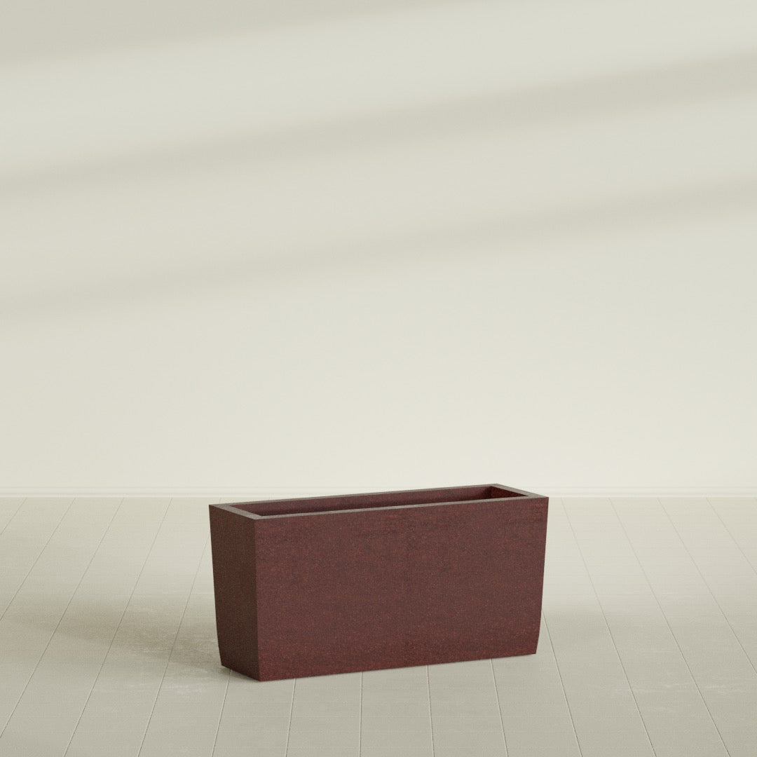 Tapered Rectangle - 36in x 12in x 18in - Weathered Steel - Rust - Weathered Steel - Rust,36 in x 12 in x 18 in