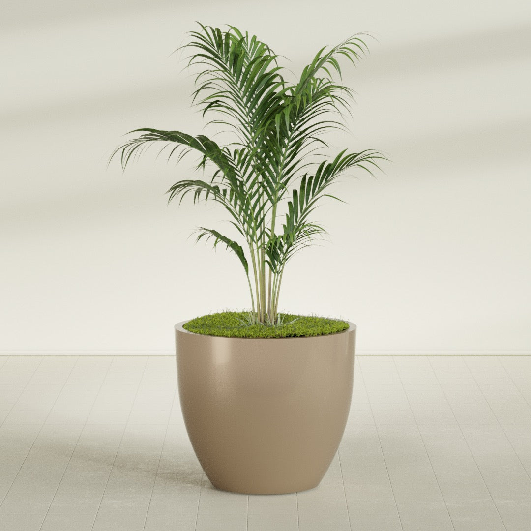 Wannsee Large Round Fiberglass Planter - 44 in x 44 in x 39 in - Metallic Gold - Metallic Gold,44 in x 44 in x 39 in