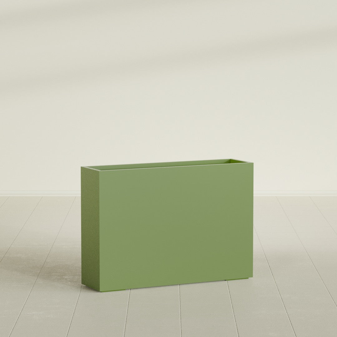 Perth Extra Large Long Rectangle Fiberglass Planter - 60 in x 16 in x 42 in - Satin Green - Satin Green,60 in x 16 in x 42 in