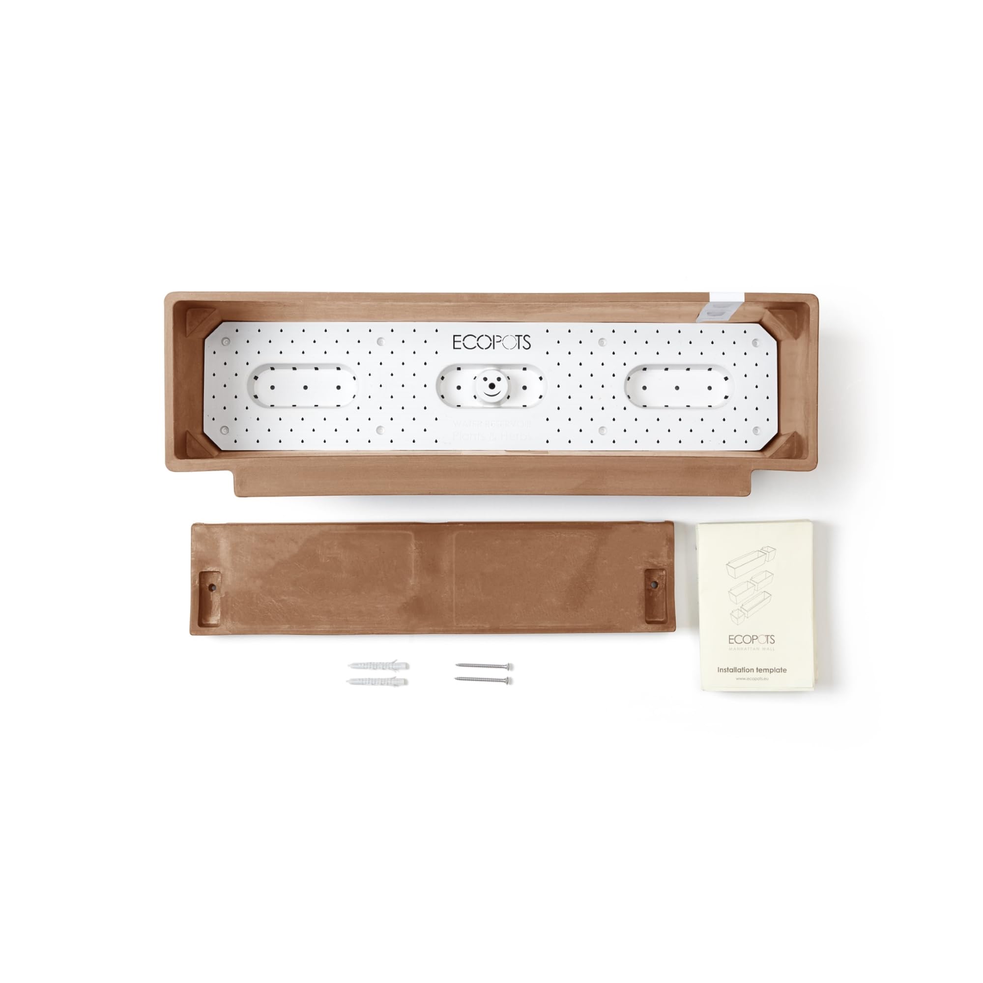 Manhattan Medium Rectangle Wall Planter - 21.75 in x 6.75 in x 6 in - Terracotta - Terracotta,21.75 in x 6.75 in x 6 in