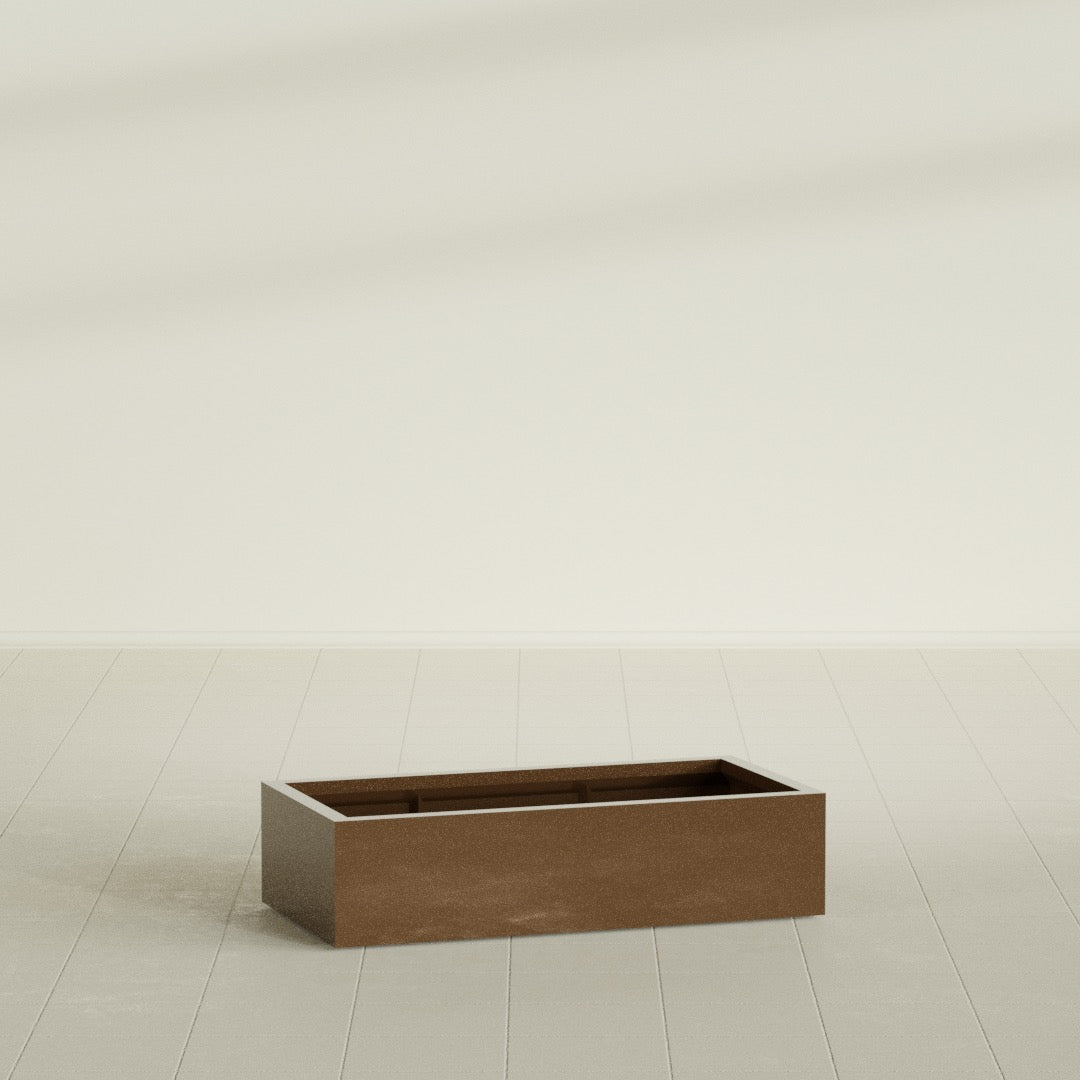 Antwerp Extra Large Long Rectangle Fiberglass Planter - 48 in x 24 in x 12 in - Metallic Bronze - Metallic Bronze,48 in x 24 in x 12 in