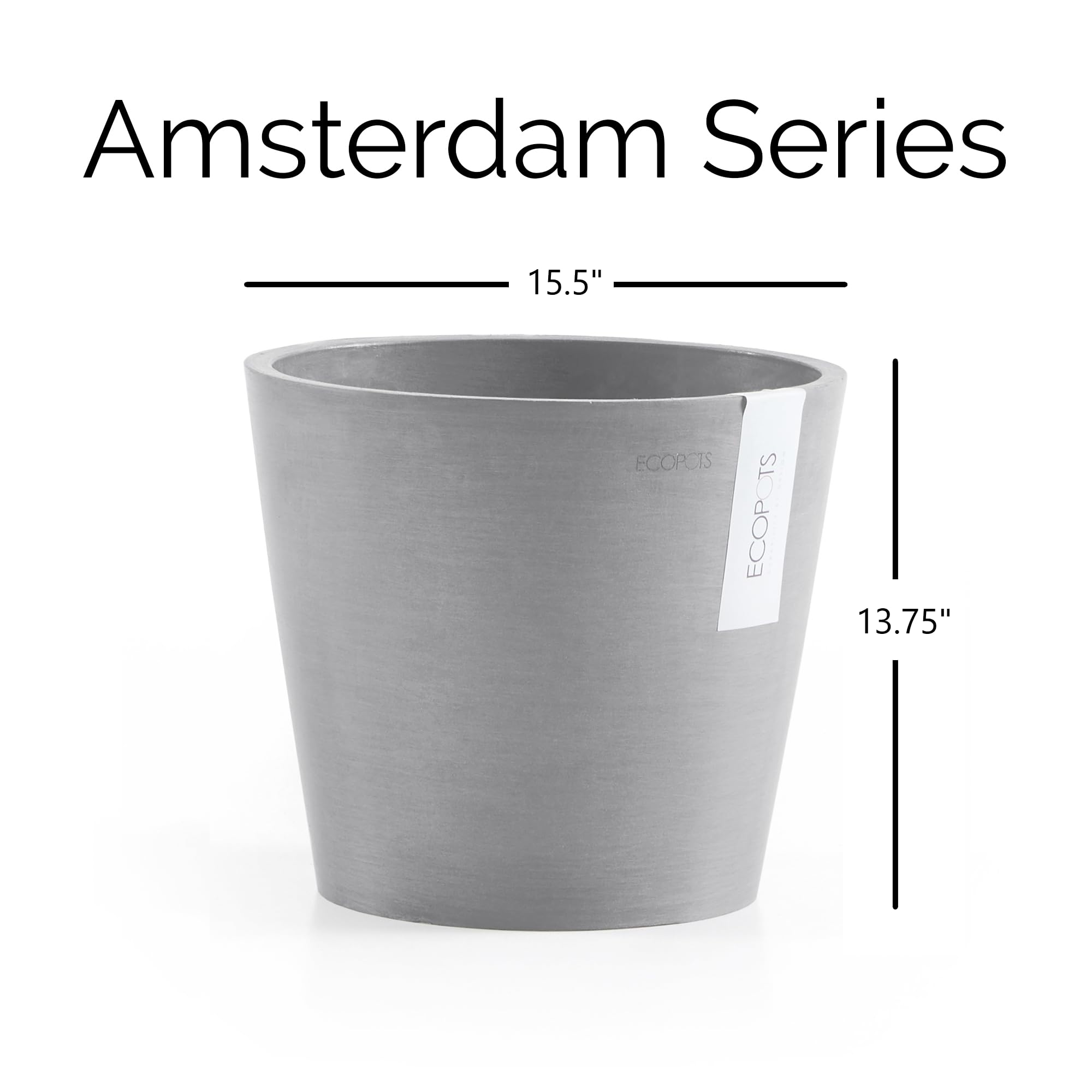 Amsterdam Small Round Planter - 15.8 in x 15.8 in x 13.8 in - Taupe - Taupe,15.75 in x 15.75 in x 13.75 in,Planter Only