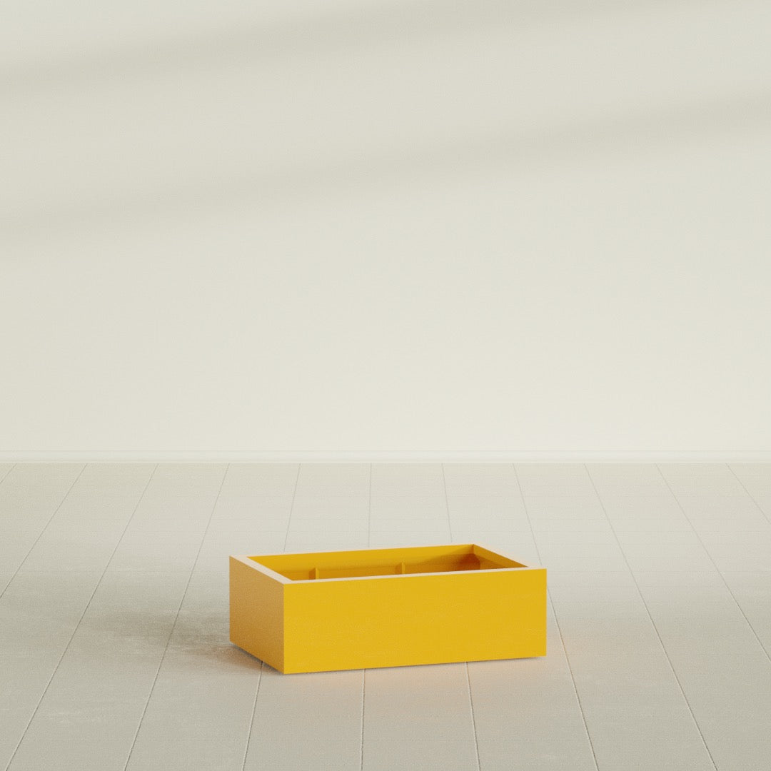Antwerp Large Long Rectangle Fiberglass Planter - 36 in x 24 in x 12 in - Gloss Saffron - Gloss Saffron,36 in x 24 in x 12 in