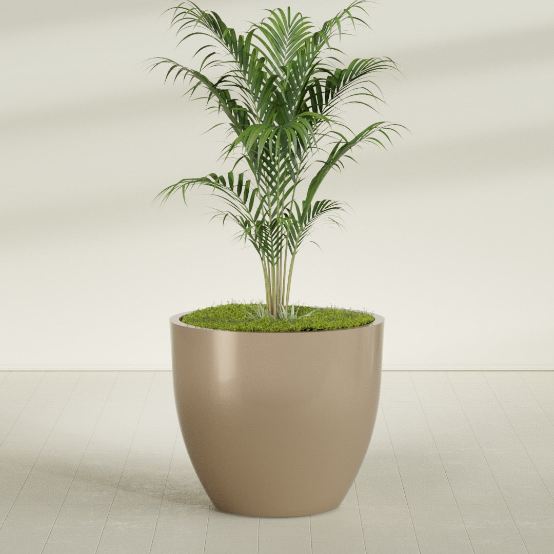 Wannsee Extra Large Round Fiberglass Planter - 50 in x 50 in x 44 in - Metallic Gold - Metallic Gold,50 in x 50 in x 44 in