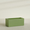 Badalona Large Tall Rectangle Fiberglass Planter - 39 in x 17 in x 17 in - Satin Green - Satin Green,39 in x 17 in x 17 in