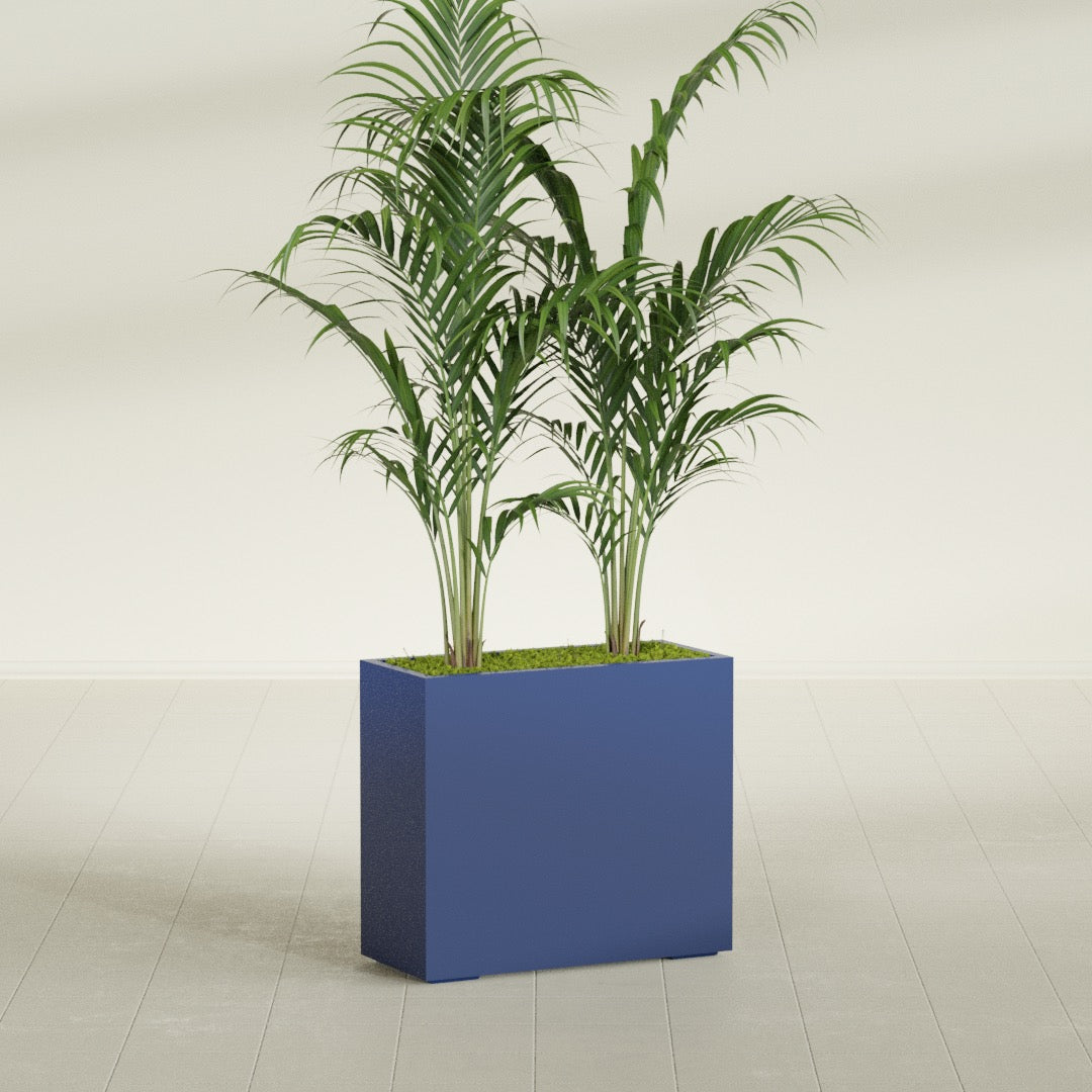 Potsdam Large Rectangle Fiberglass Planter - 36 in x 16 in x 32 in - Matte Cobalt Blue - Matte Cobalt Blue,36 in x 16 in x 32 in