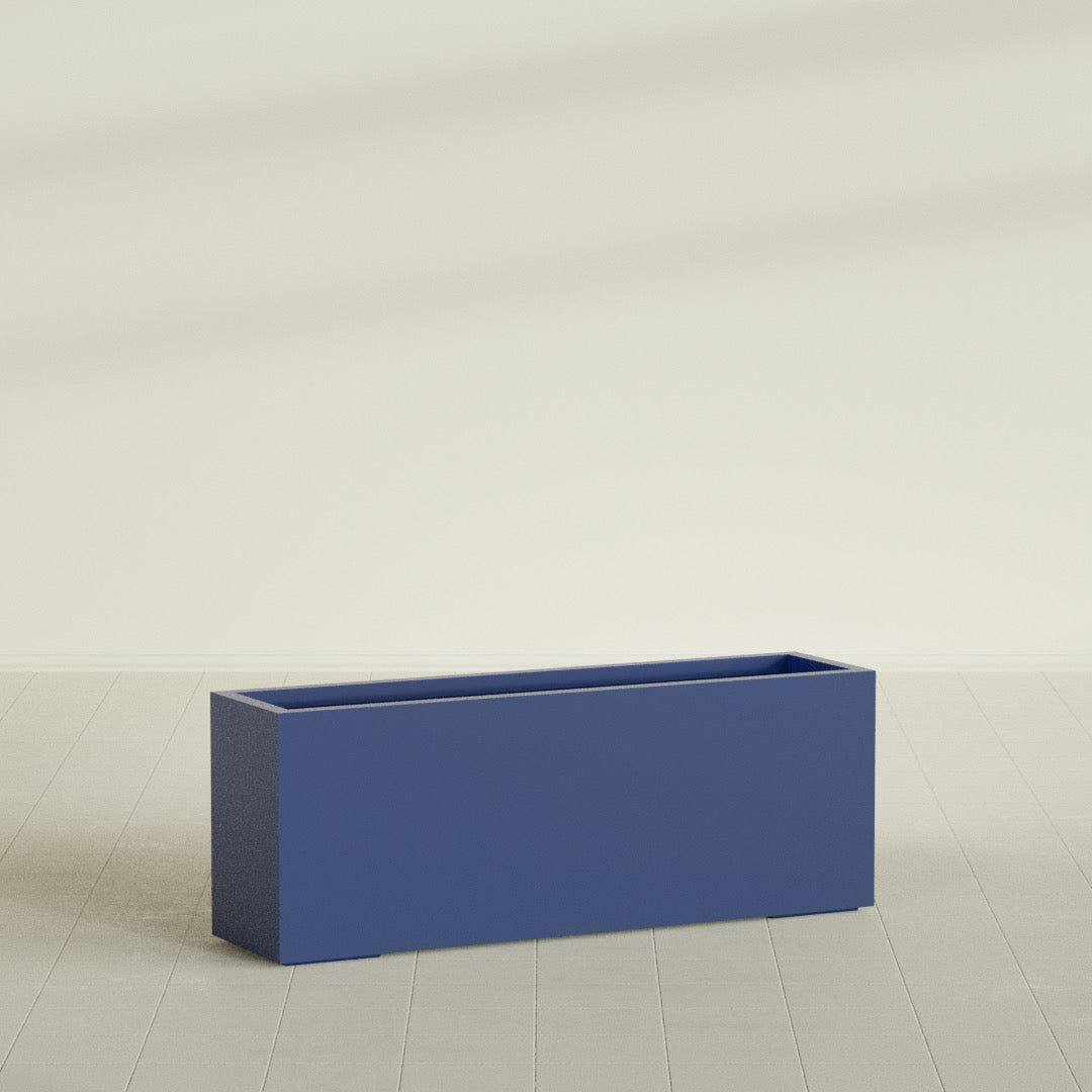 Miami Extra Large Narrow Rectangle Fiberglass Planter - 48 in x 12 in x 18 in - Matte Cobalt Blue - Matte Cobalt Blue,48 in x 12 in x 18 in