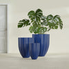 Alicante Medium Round Fiberglass Planter - 22 in x 22 in x 27 in - Matte Cobalt Blue - Matte Cobalt Blue,22 in x 22 in x 27 in