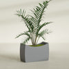 Seoul Large Curved Abstract Fiberglass Planter - 36 in x 16 in x 24 in - Metallic Gunmetal - Metallic Gunmetal,36 in x 16 in x 24 in
