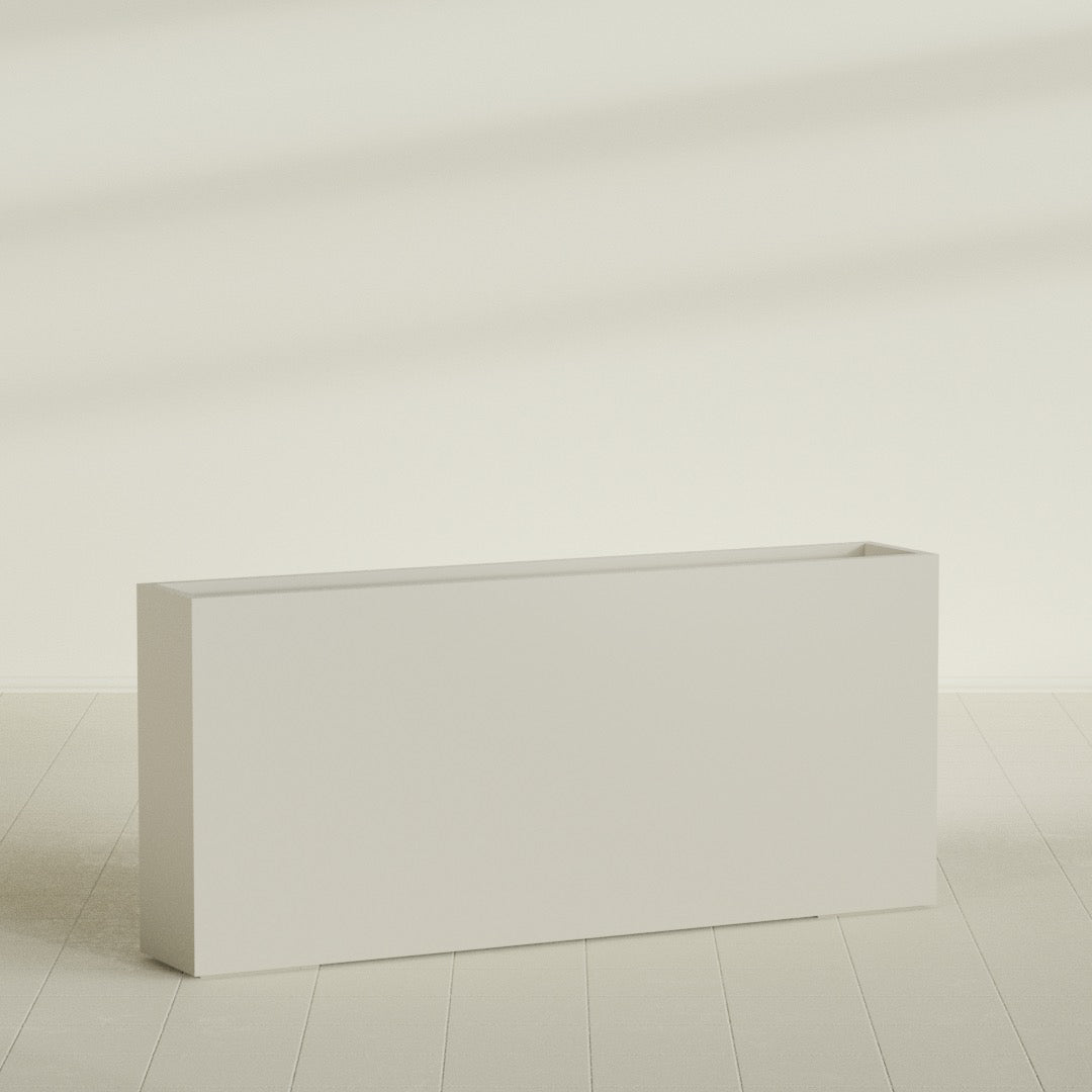 Delray Extra Large Long Rectangle Fiberglass Planter - 72 in x 12 in x 32 in - Satin Beige - Satin Beige,72 in x 12 in x 32 in