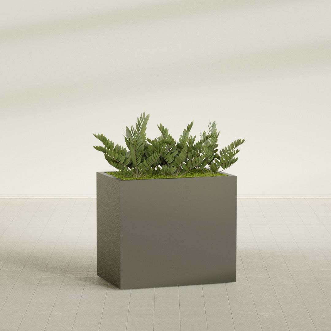 Brisbane Large Rectangle Fiberglass Planter - 36 in x 24 in x 32 in - Matte Bronze - Matte Bronze,36 in x 24 in x 32 in