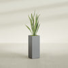 Delray Large Tall Rectangle Fiberglass Planter - 12 in x 12 in x 32 in - Metallic Gunmetal - Metallic Gunmetal,12 in x 12 in x 32 in