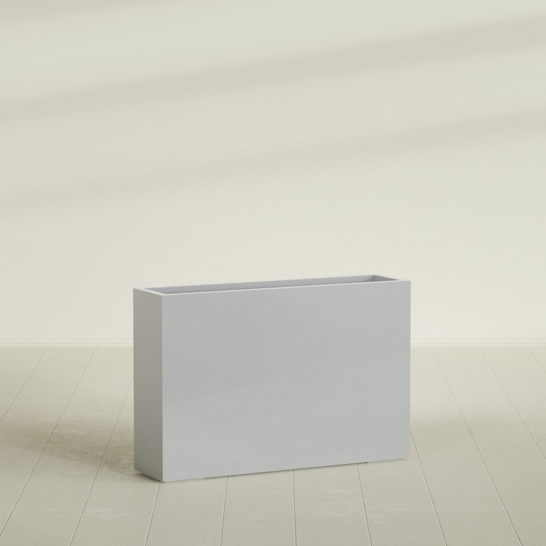 Delray Extra Large Long Rectangle Fiberglass Planter - 48 in x 12 in x 32 in - Metallic Silver - Metallic Silver,48 in x 12 in x 32 in