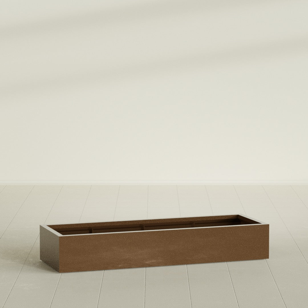 Antwerp Extra Large Long Rectangle Fiberglass Planter - 72 in x 24 in x 12 in - Metallic Bronze - Metallic Bronze,72 in x 24 in x 12 in
