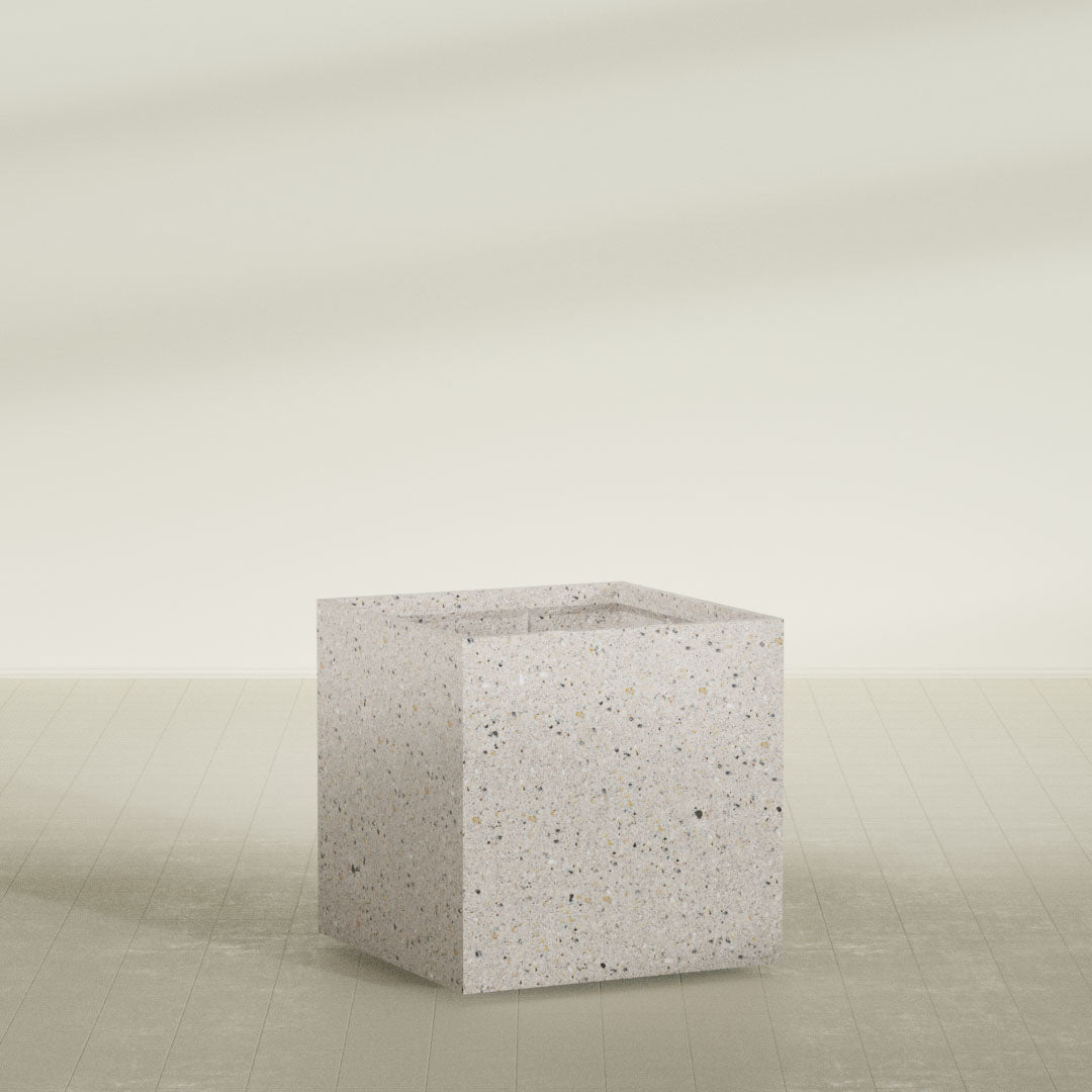 ProTone Fiberglass Premium Finish Large Cube Square Planter - 40 in x 40 in x 40 in - StoneLight - Greystone - StoneLight - Greystone,40 in x 40 in x 40 in