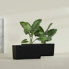 Panama Extra Large Long Rectangle Fiberglass Planter - 48 in x 12 in x 18 in - Matte Black - Matte Black,48 in x 12 in x 18 in