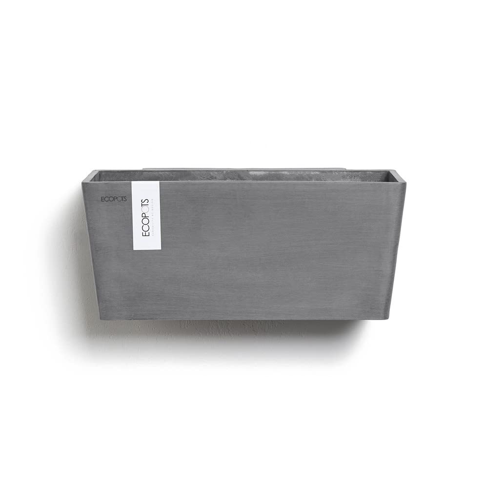 Manhattan Small Rectangle Wall Planter - 13.75 in x 6.75 in x 6 in - Grey - Grey,13.75 in x 6.75 in x 6 in