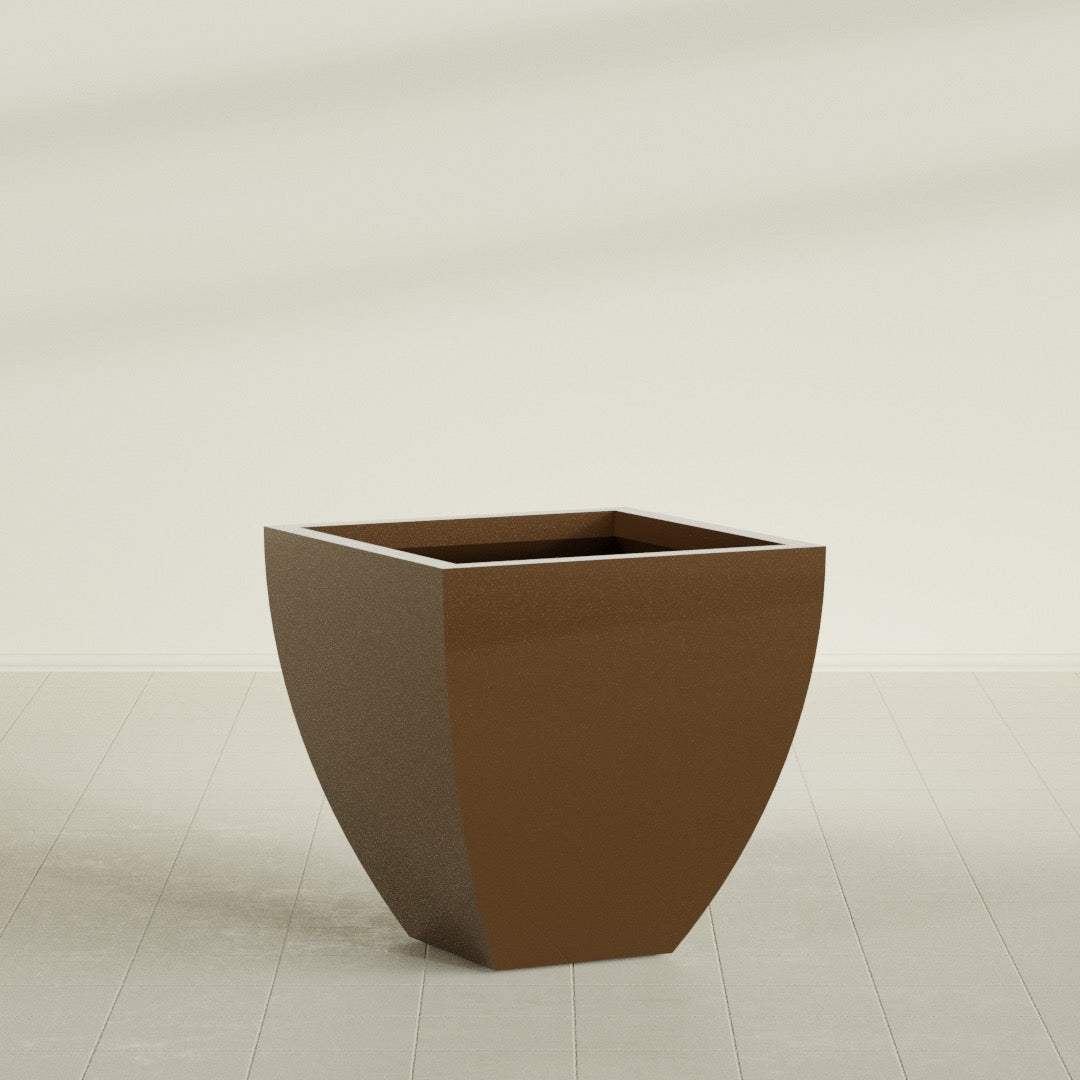 Lima Large Tapered Square Fiberglass Planter - 30 in x 30 in x 30 in - Metallic Bronze - Metallic Bronze,30 in x 30 in x 30 in