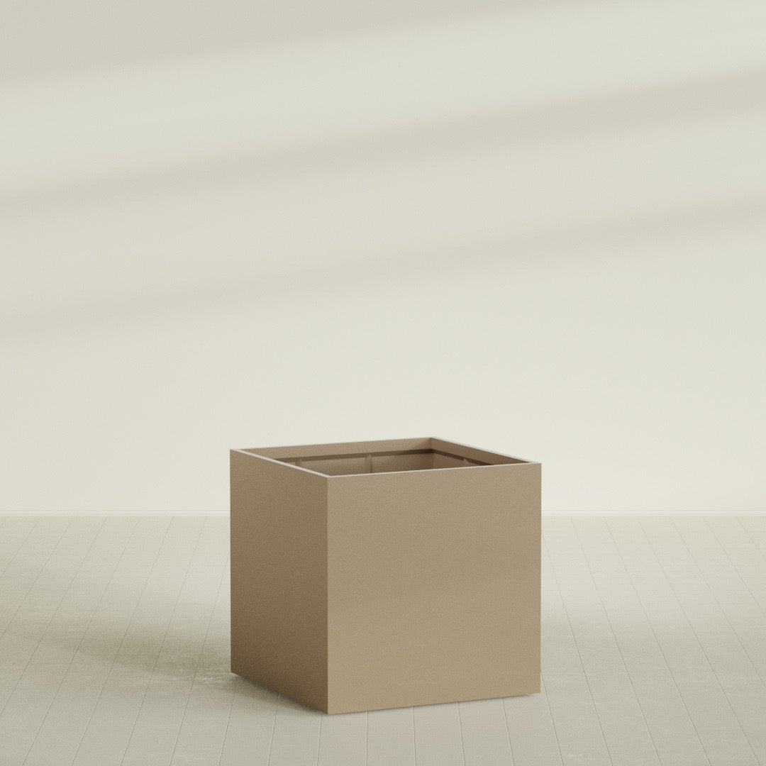 Montroy Extra Large Cube Square Fiberglass Planter - 48 in x 48 in x 48 in - Metallic Gold - Metallic Gold,48 in x 48 in x 48 in