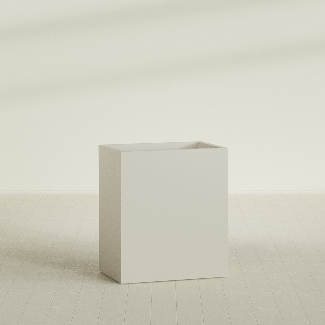 Darwin Large Rectangle Fiberglass Planter - 36 in x 24 in x 42 in - Satin Beige - Satin Beige,36 in x 24 in x 42 in