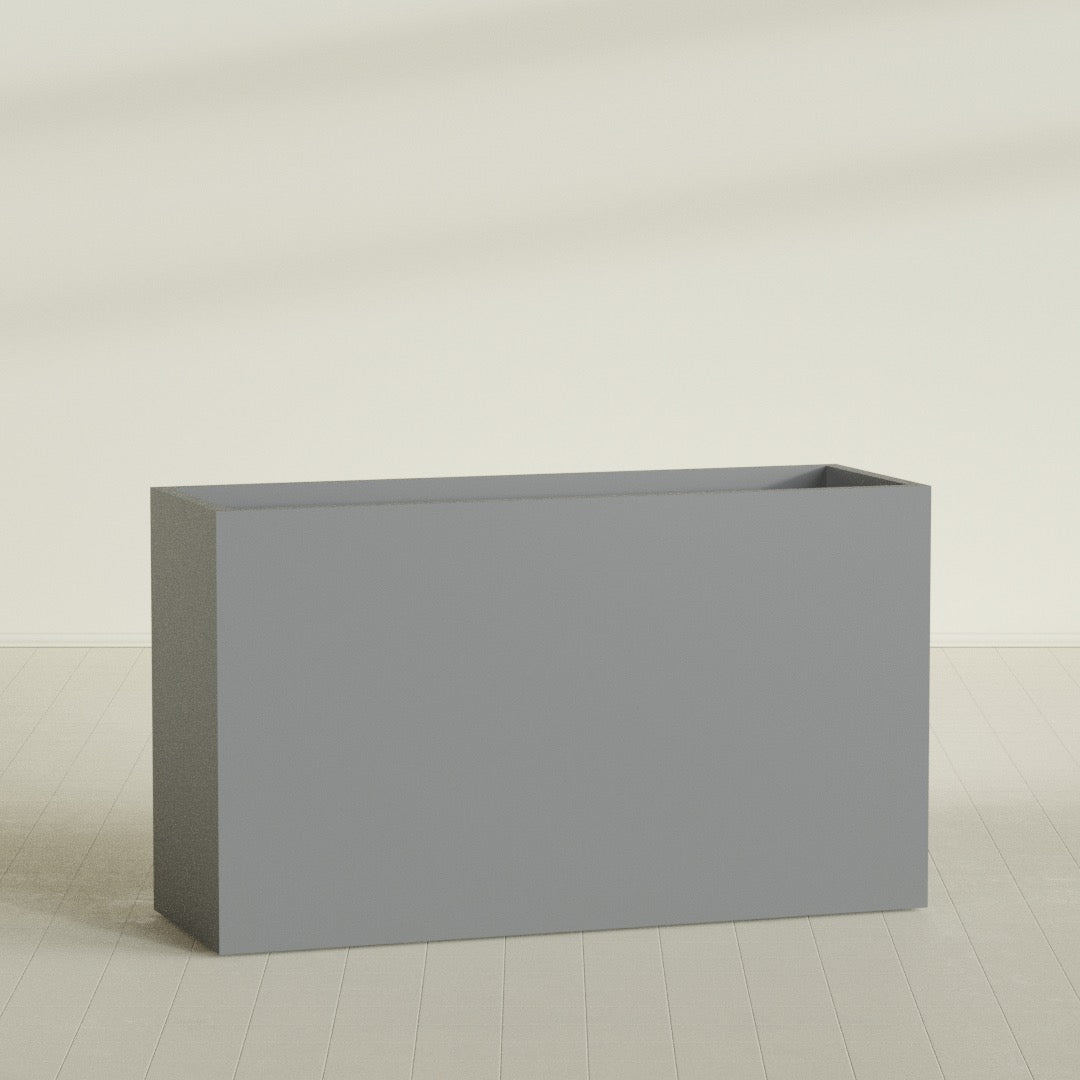 Darwin Extra Large Long Rectangle Fiberglass Planter - 72 in x 24 in x 42 in - Metallic Gunmetal - Metallic Gunmetal,72 in x 24 in x 42 in