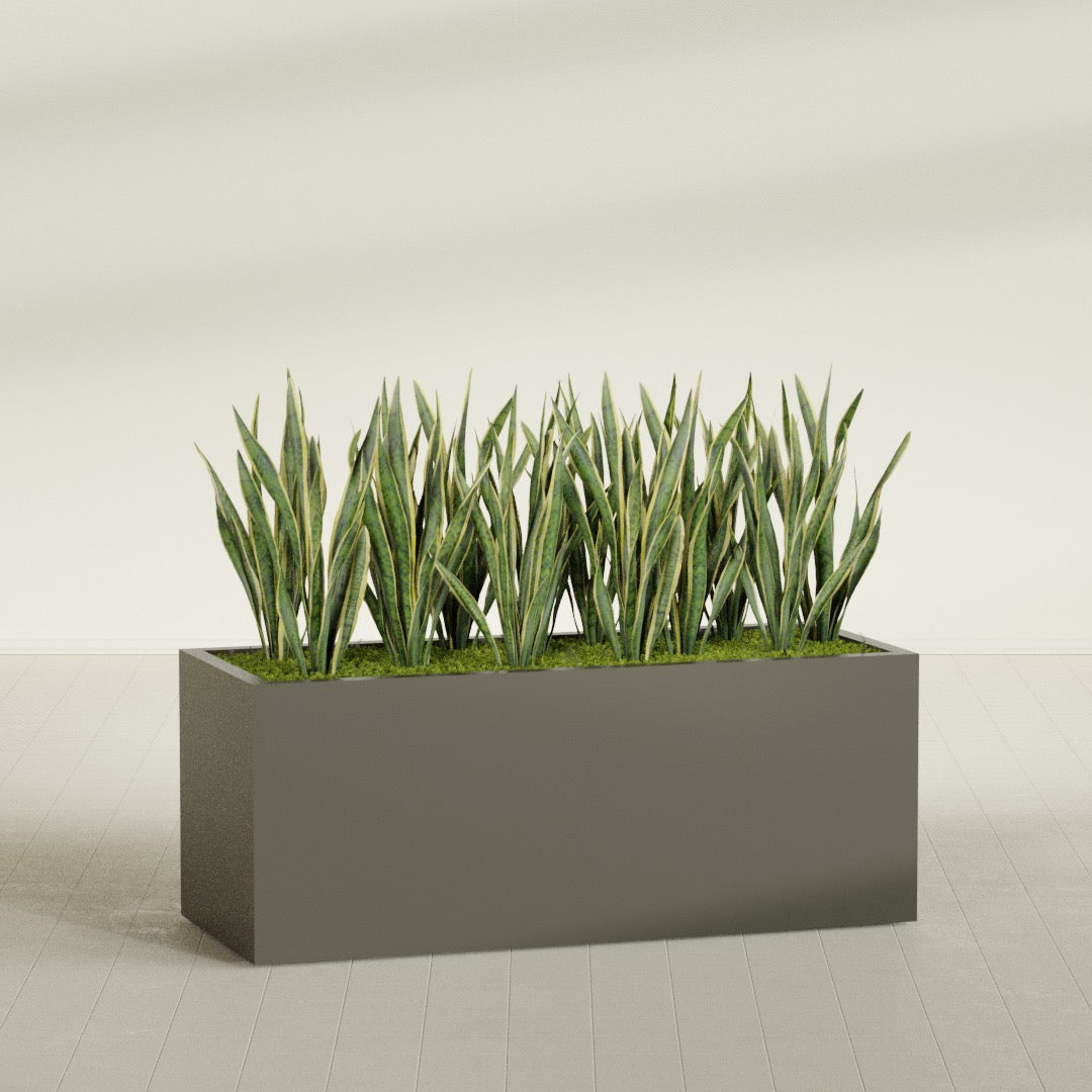 Granada Extra Large Long Rectangle Fiberglass Planter - 60 in x 24 in x 24 in - Matte Bronze - Matte Bronze,60 in x 24 in x 24 in