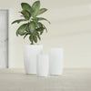 Lisbon Medium Round Fiberglass Planter - 14 in x 14 in x 25 in - Gloss White - Gloss White,14 in x 14 in x 25 in