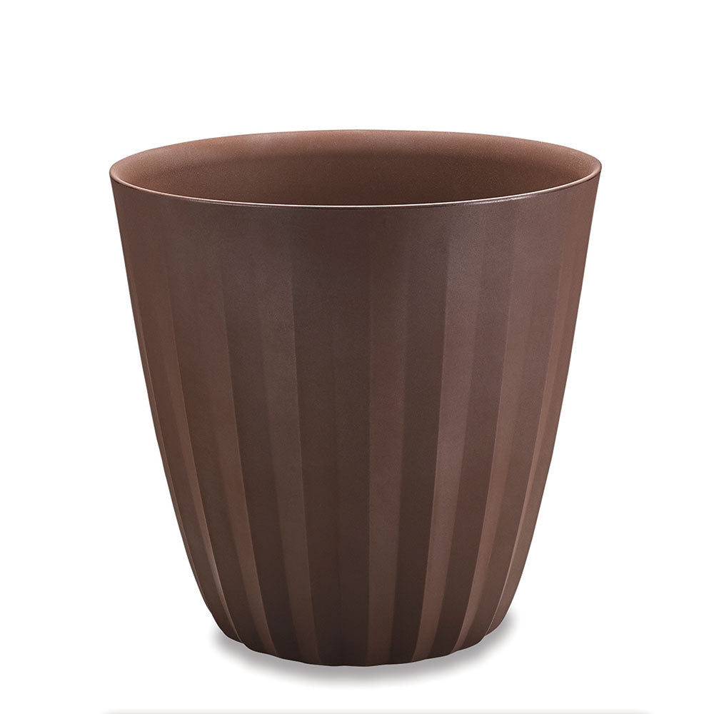 Pleat Ribbed Large Round Plastic Planter - 27 in x 27 in x 32 in - Bark - Bark,27 in x 27 in x 32 in