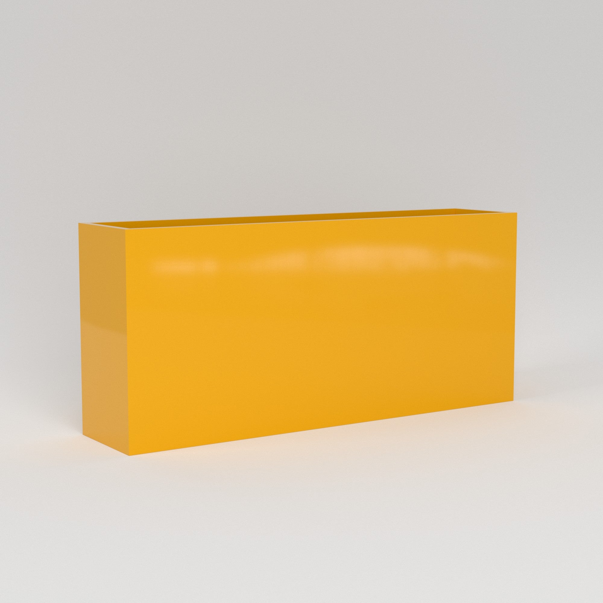 Potsdam Large Tall Rectangle Fiberglass Planter - 16 in x 16 in x 32 in - Gloss Saffron - Gloss Saffron,16 in x 16 in x 32 in