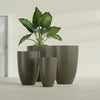 Brannan Large Round Fiberglass Planter - 30 in x 30 in x 41 in - Matte Bronze - Matte Bronze,30 in x 30 in x 41 in