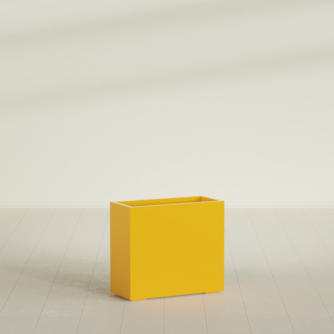 Potsdam Large Rectangle Fiberglass Planter - 36 in x 16 in x 32 in - Gloss Saffron - Gloss Saffron,36 in x 16 in x 32 in