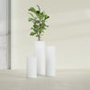 Corry Medium Tall Cylinder Fiberglass Planter - 10 in x 10 in x 20 in - Matte White - Matte White,10 in x 10 in x 20 in