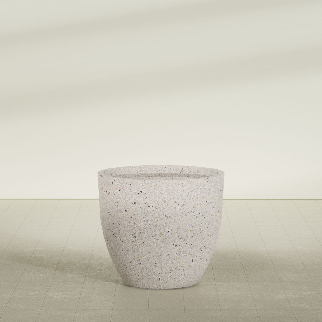 ProTone Fiberglass Premium Finish Tapered Round Planter - 44 in x 44 in x 39 in - StoneLight - Greystone - StoneLight - Greystone,44 in x 44 in x 39 in