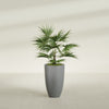 Brannan Medium Round Fiberglass Planter - 18 in x 18 in x 29 in - Metallic Gunmetal - Metallic Gunmetal,18 in x 18 in x 29 in