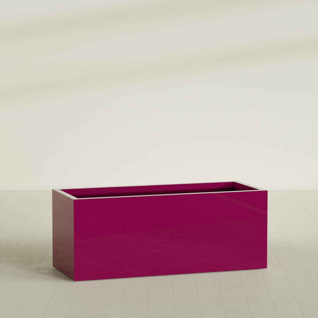 Granada Extra Large Long Rectangle Fiberglass Planter - 60 in x 24 in x 24 in - Gloss Eggplant - Gloss Eggplant,60 in x 24 in x 24 in
