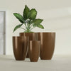 Brannan Large Round Fiberglass Planter - 30 in x 30 in x 41 in - Metallic Bronze - Metallic Bronze,30 in x 30 in x 41 in