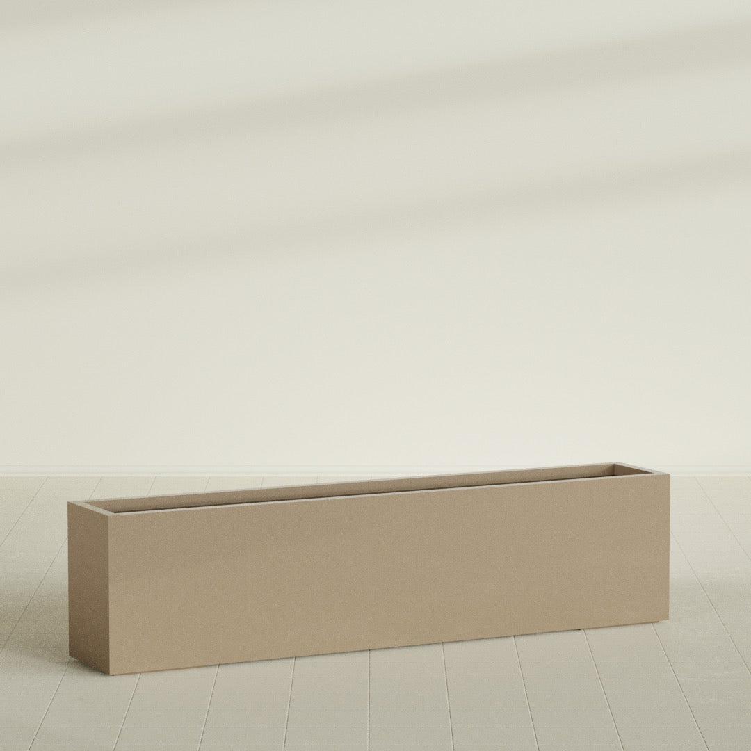 Miami Extra Large Narrow Rectangle Fiberglass Planter - 72 in x 12 in x 18 in - Metallic Gold - Metallic Gold,72 in x 12 in x 18 in