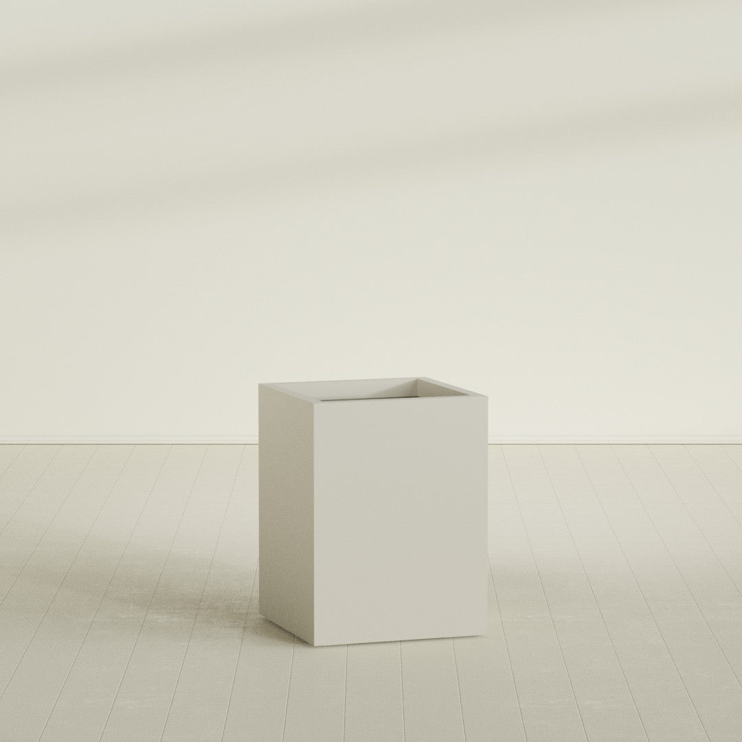 Brisbane Large Rectangle Fiberglass Planter - 24 in x 24 in x 32 in - Satin Beige - Satin Beige,24 in x 24 in x 32 in