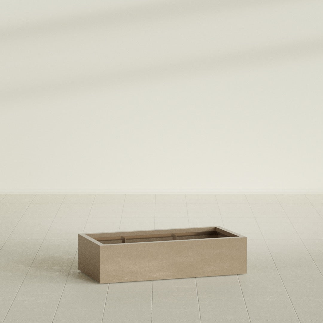 Antwerp Extra Large Long Rectangle Fiberglass Planter - 48 in x 24 in x 12 in - Metallic Gold - Metallic Gold,48 in x 24 in x 12 in