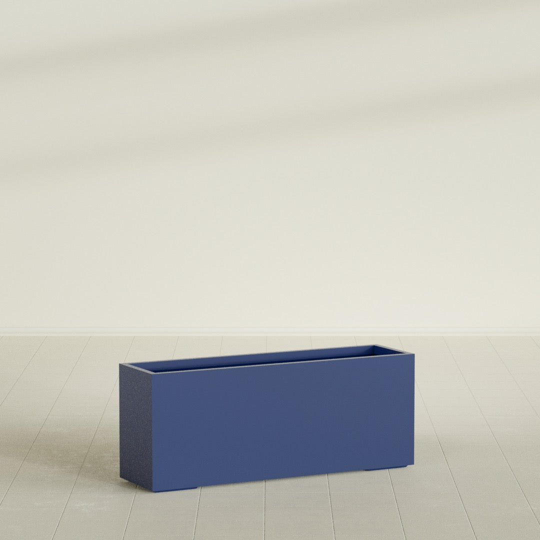 Tolga Extra Large Long Rectangle Fiberglass Planter - 60 in x 16 in x 24 in - Matte Cobalt Blue - Matte Cobalt Blue,60 in x 16 in x 24 in
