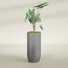 Saint Tropez Large Tall Round Fiberglass Planter - 20 in x 20 in x 43 in - Metallic Gunmetal - Metallic Gunmetal,20 in x 20 in x 43 in