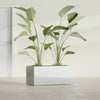 Badalona Large Tall Rectangle Fiberglass Planter - 39 in x 17 in x 17 in - Metallic Silver - Metallic Silver,39 in x 17 in x 17 in