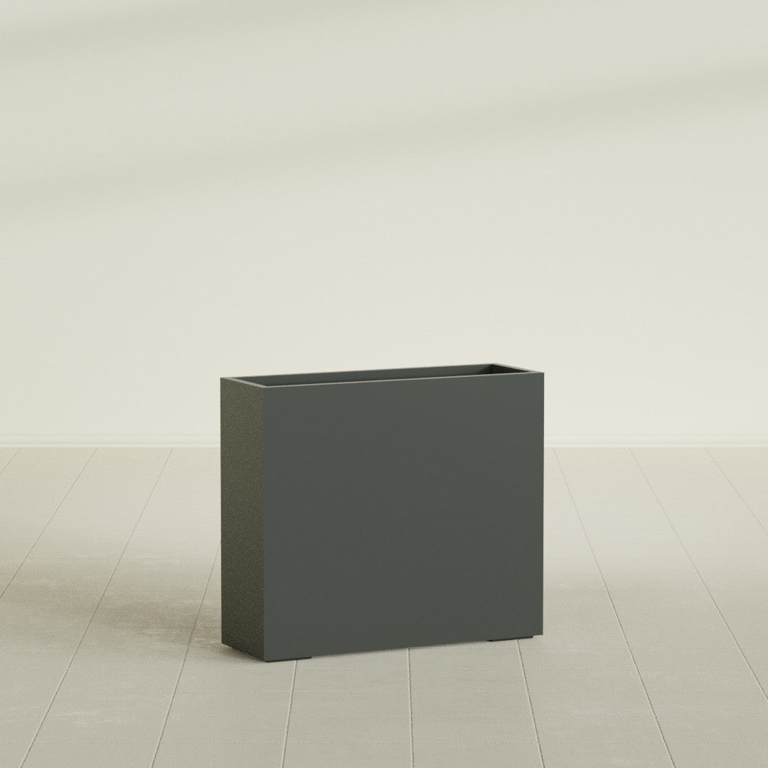 Perth Extra Large Long Rectangle Fiberglass Planter - 48 in x 16 in x 42 in - Matte Charcoal - Matte Charcoal,48 in x 16 in x 42 in