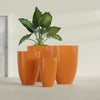 Brannan Medium Round Fiberglass Planter - 18 in x 18 in x 29 in - Gloss Tangerine - Gloss Tangerine,18 in x 18 in x 29 in