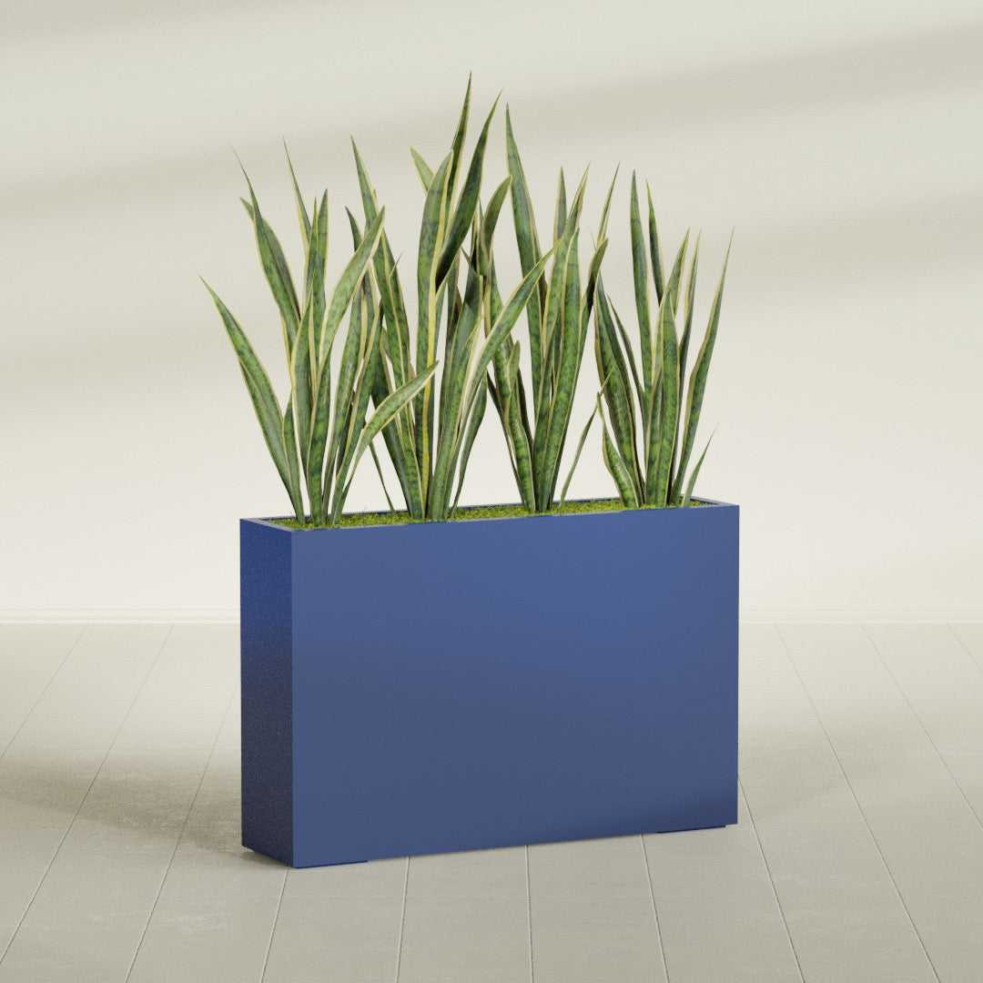 Delray Extra Large Long Rectangle Fiberglass Planter - 48 in x 12 in x 32 in - Matte Cobalt Blue - Matte Cobalt Blue,48 in x 12 in x 32 in