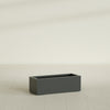 Cuba Large Long Rectangle Fiberglass Planter - 36 in x 14 in x 12 in - Matte Charcoal - Matte Charcoal,36 in x 14 in x 12 in