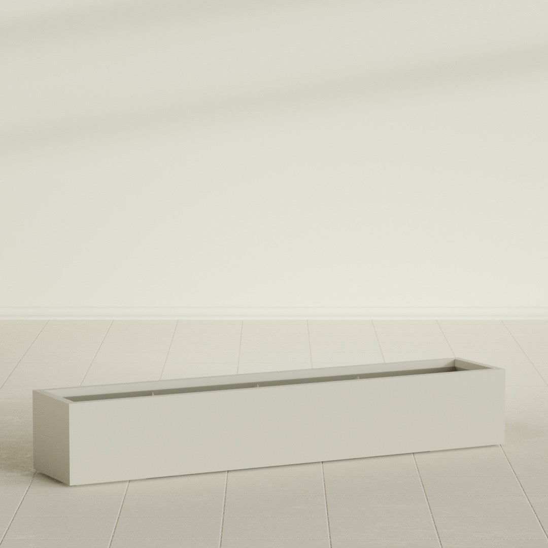 Cuba Extra Large Long Rectangle Fiberglass Planter - 72 in x 14 in x 12 in - Satin Beige - Satin Beige,72 in x 14 in x 12 in