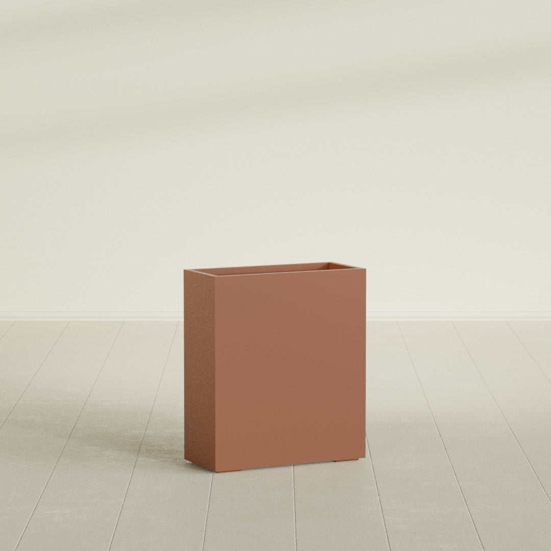 Perth Large Tall Rectangle Fiberglass Planter - 36 in x 16 in x 42 in - Matte Terracotta - Matte Terracotta,36 in x 16 in x 42 in