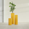 Corry Medium Tall Cylinder Fiberglass Planter - 10 in x 10 in x 20 in - Gloss Saffron - Gloss Saffron,10 in x 10 in x 20 in